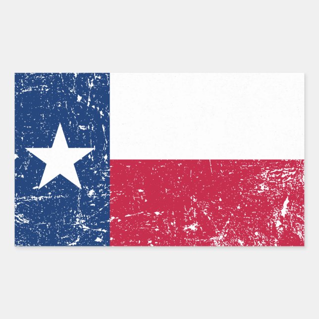 Distressed Grunge Texas Flag Sticker (Front)