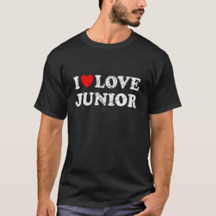Distressed Grunge Worn Out Style I Love Junior T-Shirt