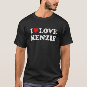 Distressed Grunge Worn Out Style I Love Kenzie   T-Shirt