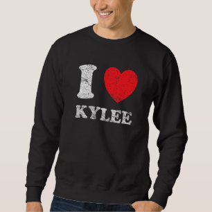 Distressed Grunge Worn Out Style I Love Kylee Sweatshirt