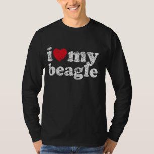 Distressed Grunge Worn Out Style I Love My Beagle T-Shirt
