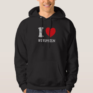 Distressed Grunge Worn Out Style I Love Stephen Hoodie