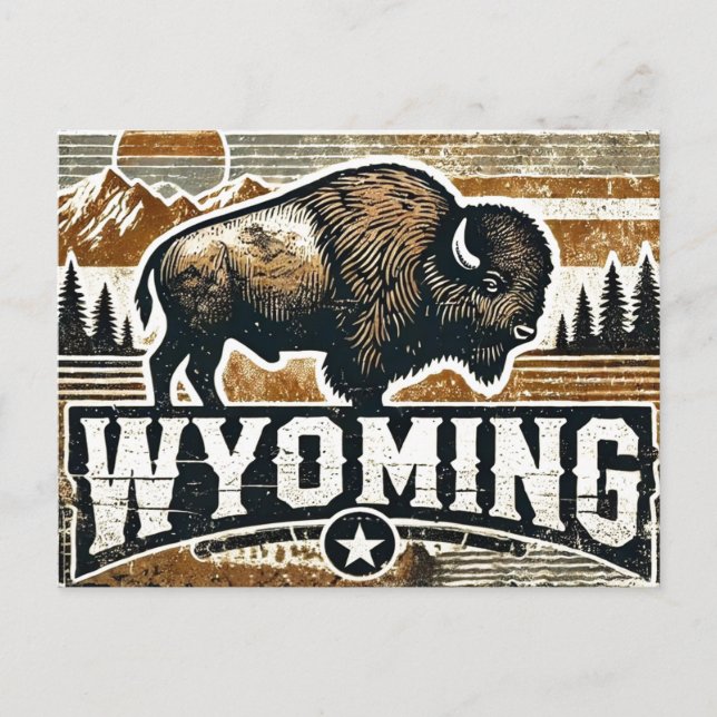 Distressed Grunge Wyoming  Postcard (Front)