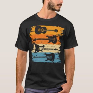 Distressed Guitar Player Retro Vintage Guitarist O T-Shirt