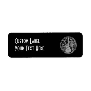 Distressed Guitar Stars Cameo Silhouette Dark BW
