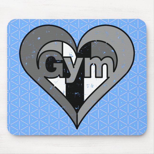 Distressed Gym Heart Mouse Pad (Front)