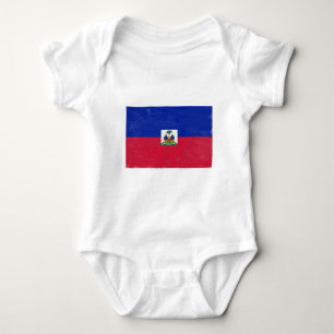 Distressed Haitian flag Baby Bodysuit
