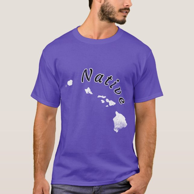 Distressed Hawaii Native Design Oversized T-Shirt (Front)