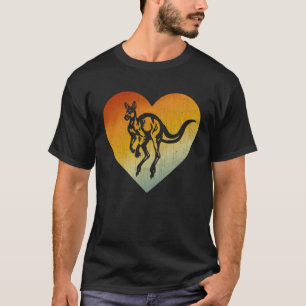 Distressed Heart Retro Style Men Women Kangaroo T-Shirt