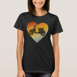 Distressed Heart Retro Style Men Women Scooters T-Shirt