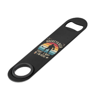 Distressed Hockey and Beer Pun Hockey Bar Key