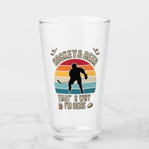 Distressed Hockey and Beer Pun Hockey Glass