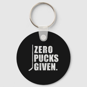 Distressed Hockey Zero Pucks Given Keychain