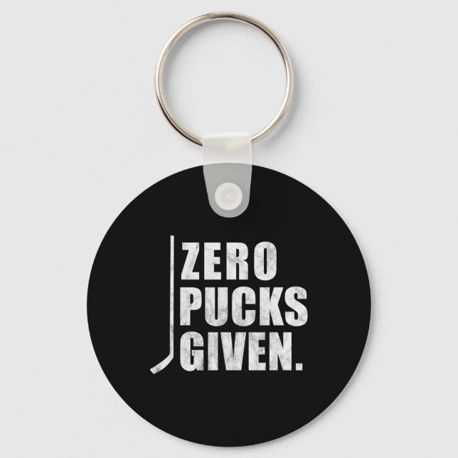 Distressed Hockey Zero Pucks Given  Keychain (Front)