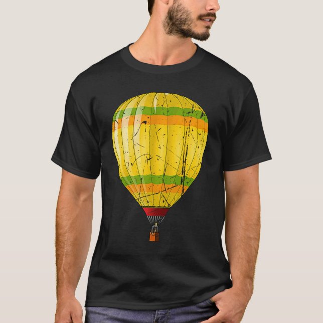 Distressed Hot Air Balloon Design Ballooning Men W T-Shirt (Front)