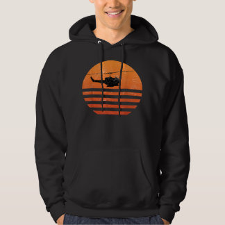 Distressed Huey Helicopter UH-1 Vietnam War Vetera Hoodie