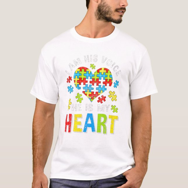 Distressed I Am His Voice He Is My T-Shirt (Front)