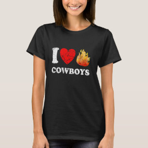 Distressed I Heart Hot Cowboys I Love Hot Cowboys T-Shirt
