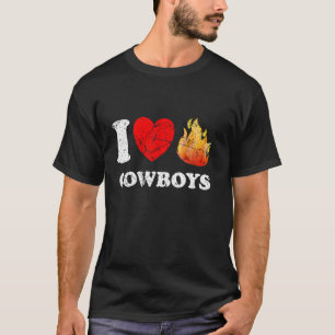 Distressed I Heart Hot Cowboys I Love Hot Cowboys T-Shirt