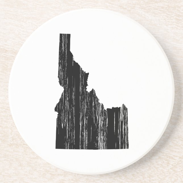 Distressed Idaho State Outline Coaster (Front)