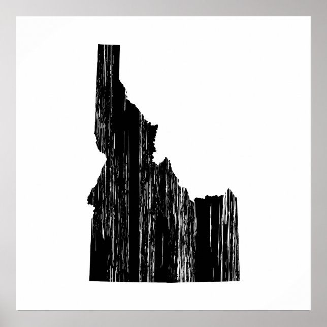 Distressed Idaho State Outline Poster (Front)