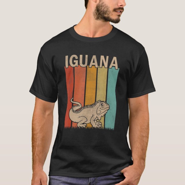 Distressed Iguana   Men Women Kid Cute Iguana Retr T-Shirt (Front)