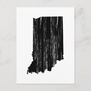 Distressed Indiana State Outline Postcard