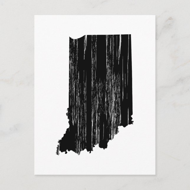 Distressed Indiana State Outline Postcard (Front)