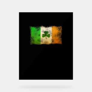 Distressed Ireland Shamrock drapeau Vintage irland