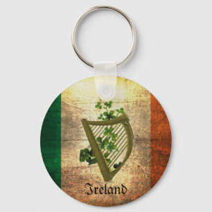 Distressed Irish Flag Keychain
