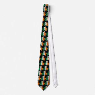 Distressed Irish Flag Shamrock Necktie