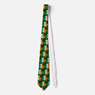 Distressed Irish Flag Shamrocks Necktie