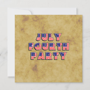 Distressed July 4th, Independence Day Party Invite