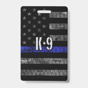 Distressed K-9 Unit Police Flag Badge