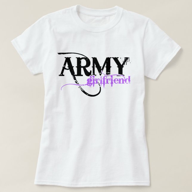 Distressed Lettering Army Girlfriend T-Shirt (Design Front)