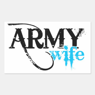 Distressed Lettering Army Wife Sticker