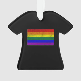 Distressed LGBTQ Pride Flag Ornament