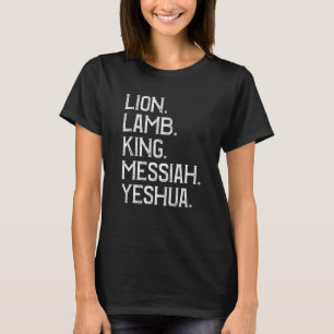 Distressed Lion Lamb King Messiah Yeshua Christian T-Shirt