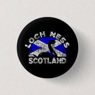 Distressed Loch Ness Monster Scotland Flag 1 Inch Round Button