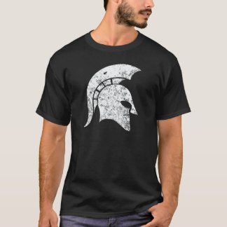 Distressed-Look Spartan Head (white) T-Shirt