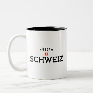 Distressed Luzern Schweiz (Lucerne Switzerland) Two-Tone Coffee Mug