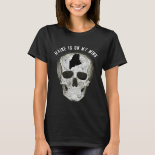 Distressed Maine On My Mind Skull T-Shirt