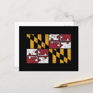 Distressed Maryland State Flag Postcard