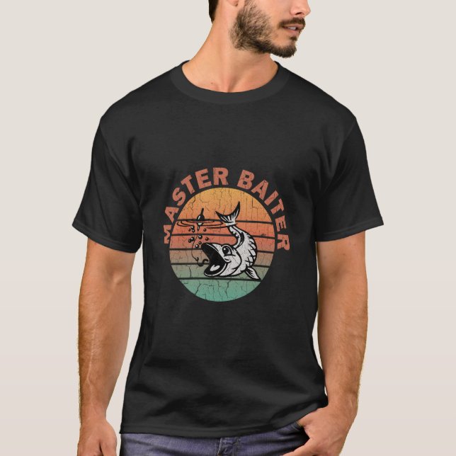 Distressed Master Baiter Fishing Camg T-Shirt (Front)