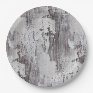 Distressed Maui Whitewashed Oak Wood Grain Look Paper Plate