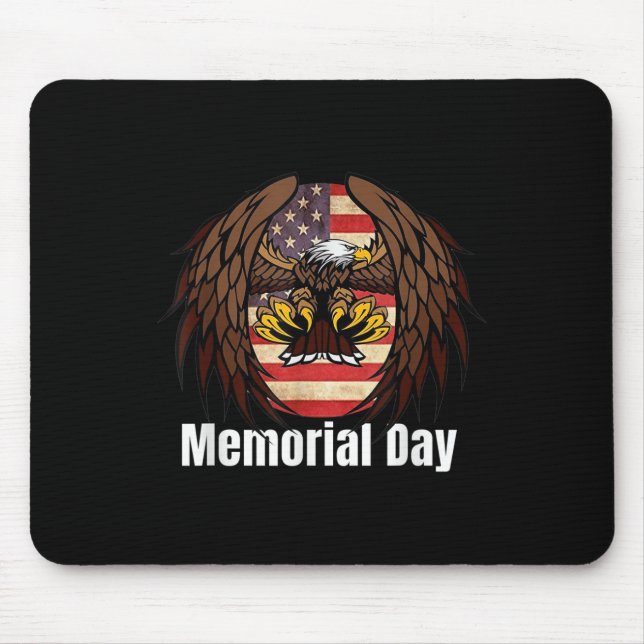 Distressed Memorial Day Flag Military  Mouse Pad (Front)
