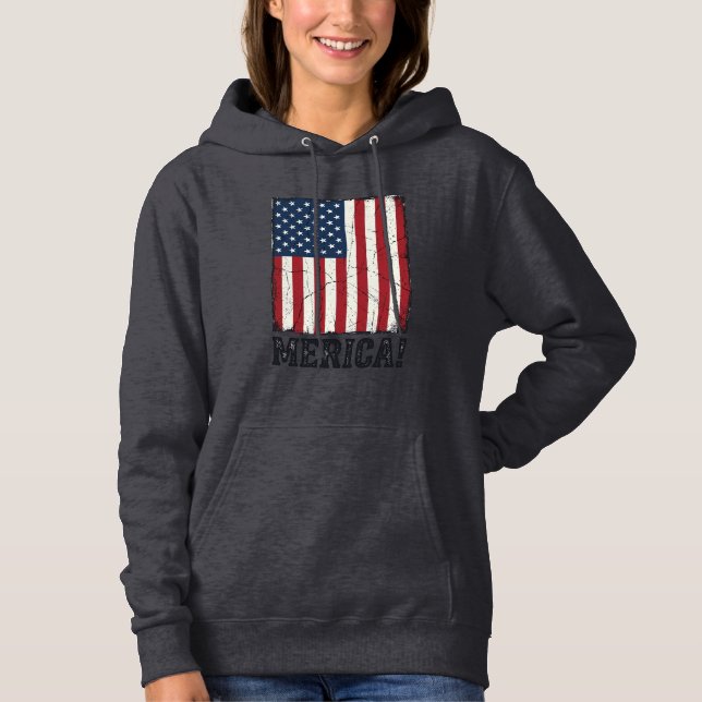 Distressed Merica Flag Patriotic Vector Shirt Desi (Front)