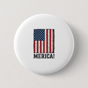 Distressed Merica Flag Patriotic Vector Shirt Desi 2 Inch Round Button