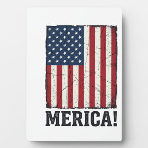 Distressed Merica Flag Patriotic Vector Shirt Desi Plaque