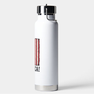 Distressed Merica Flag Patriotic Vector Shirt Desi Water Bottle